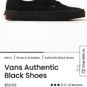 Men's Vans Off the Wall Black on black canvas shoes
